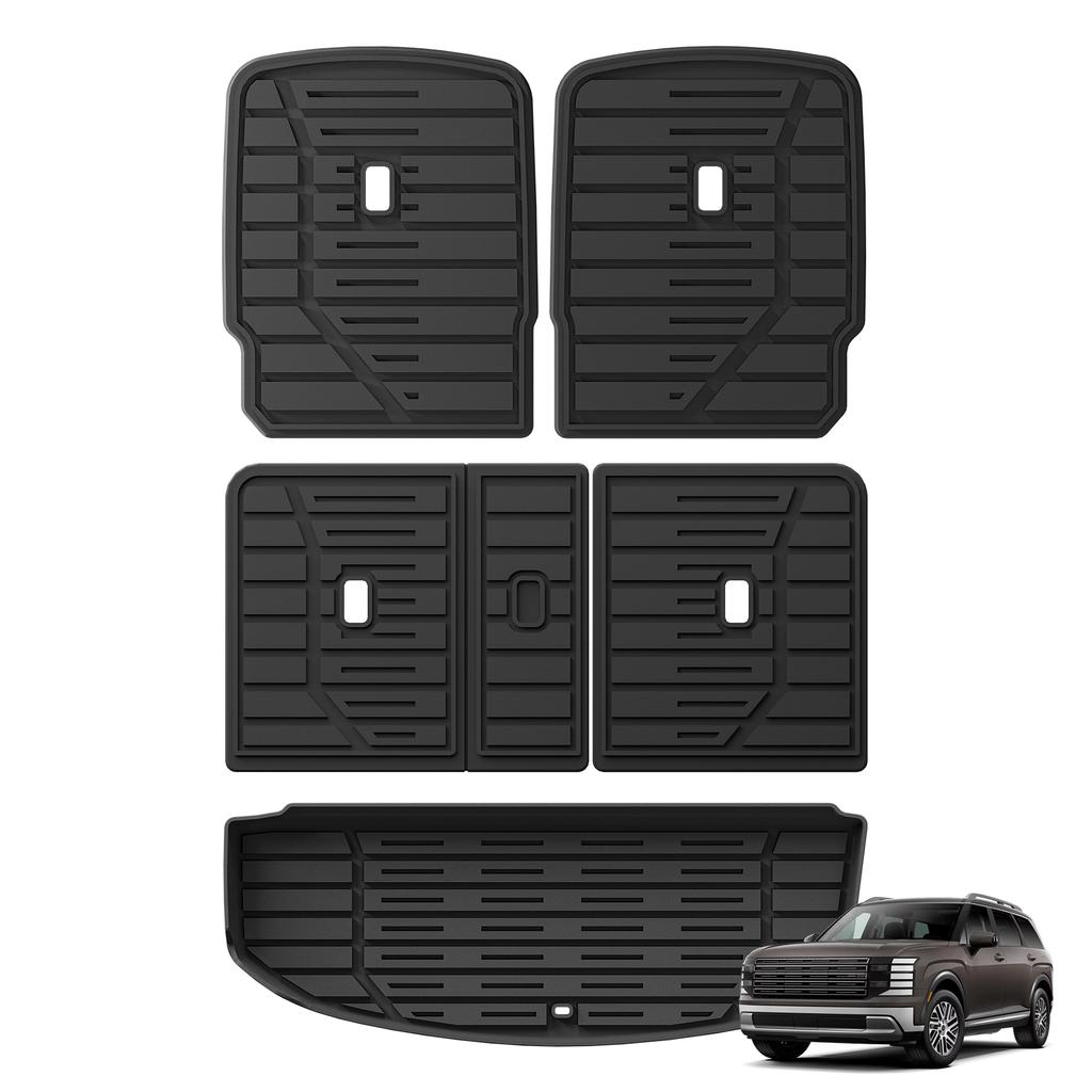 Right Drive for Hyundai Palisade Hybrid 7Seats 2026 (Not Fit Fuel Version) TPE Car Floor Mats Cargo Liner Trunk Pad Waterproof
