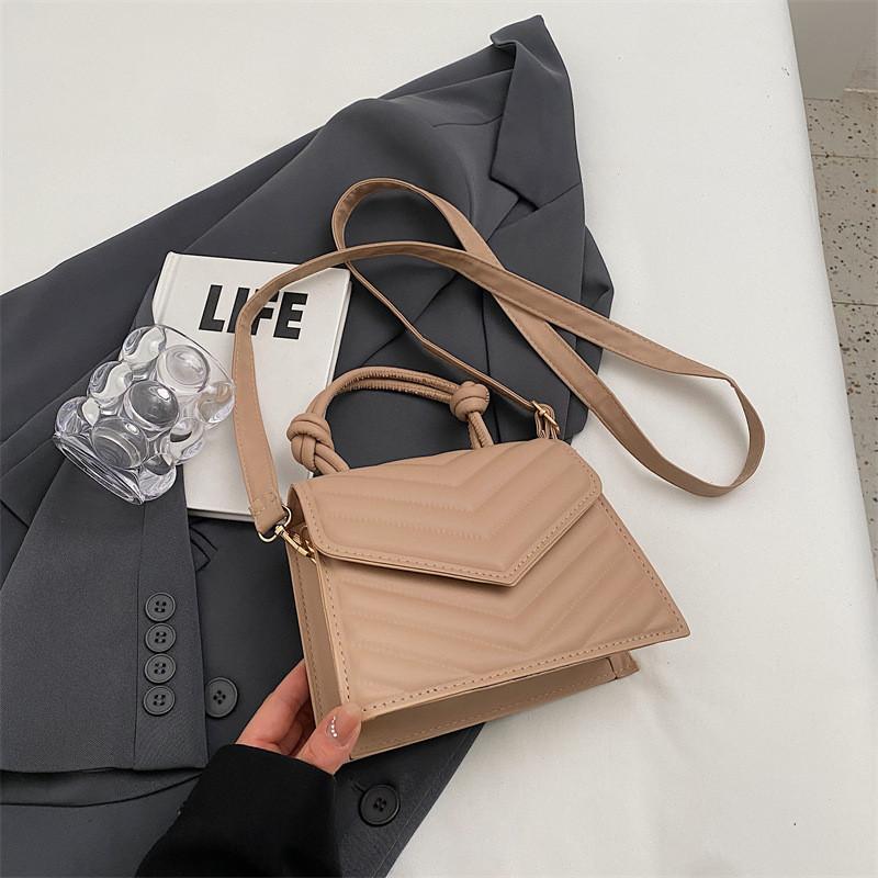 

Stylish Pu Small Square Bag Unique Street Style One Shoulder Bag For Daily Commuting Khaki