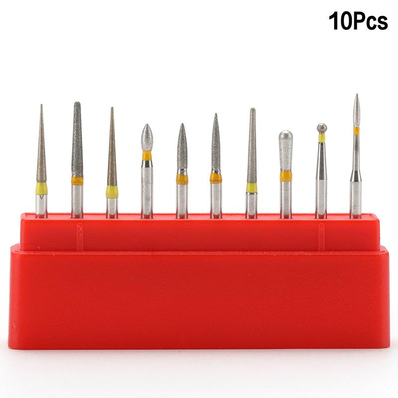 

10 шт./набор Стоматологические алмазные боры Шлифовальные полировальные головки Высокоскоростные Зубы Керамика Композит Лабораторный материал A1