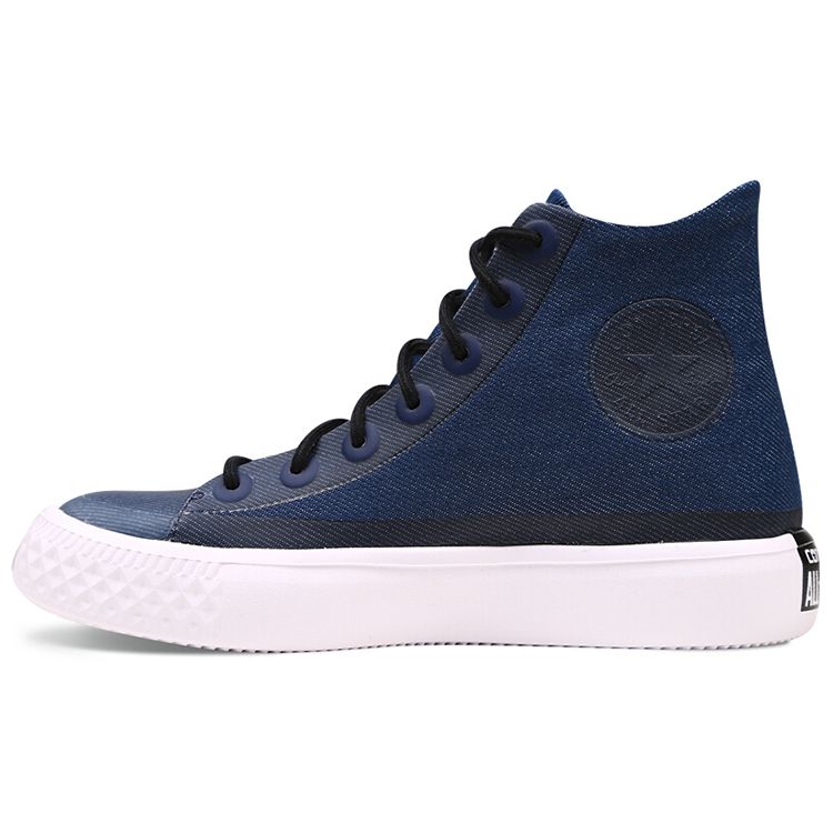 Converse Comfortable Versatile High-Top Skate Shoes Unisex Sneakers Blue Black 158841C