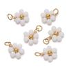 5pcs/Lot Crystal Small Flower Bead Pendant with Stainless Steel Connector for Earrings Necklace Pendant DIY Jewelry Making