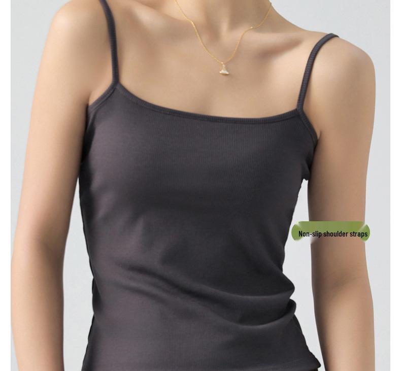 Ribbed Camisole Tank Top for Women - Slim Fit, Underarm Coverage, Spring/Summer/Autumn Wear