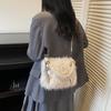 Fashion Pearl Plush Bag 2025 New Korean Version Foreign Style Niche Portable Plush Bag Chain Shoulder Messenger Bag