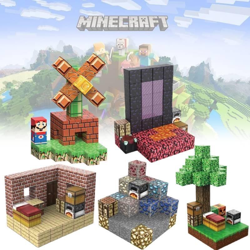 Vibrant Magnetic Building Blocks Set Minecraft Theme Diy Construction Toys