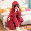 Women's Coral Velvet Nightgowns Winter Long Robes Thicken Plush Pajama Kimono Flannel Sleepwear Warm Pijama Pants Home Clothing