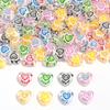 5 Stück Lampwork Herzperlen 12mm Bunt Handbemalte Glas lose Perlen für Schmuckherstellung DIY Halskette Handykette Zubehör