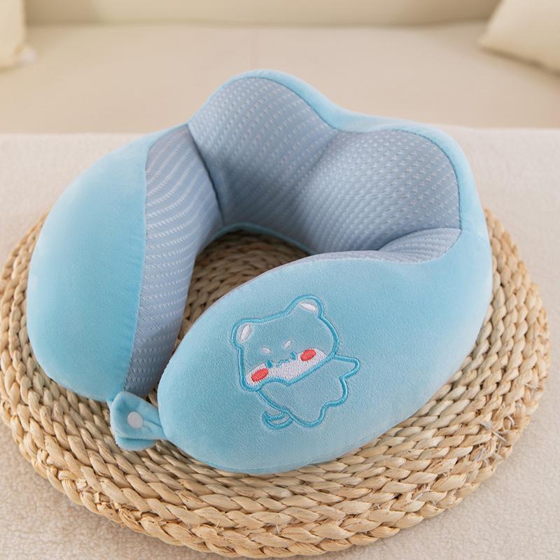 Peak Neck Pillow Travel Portable Neck Pillow Office Nap Plane Pillow 30*30cm синий