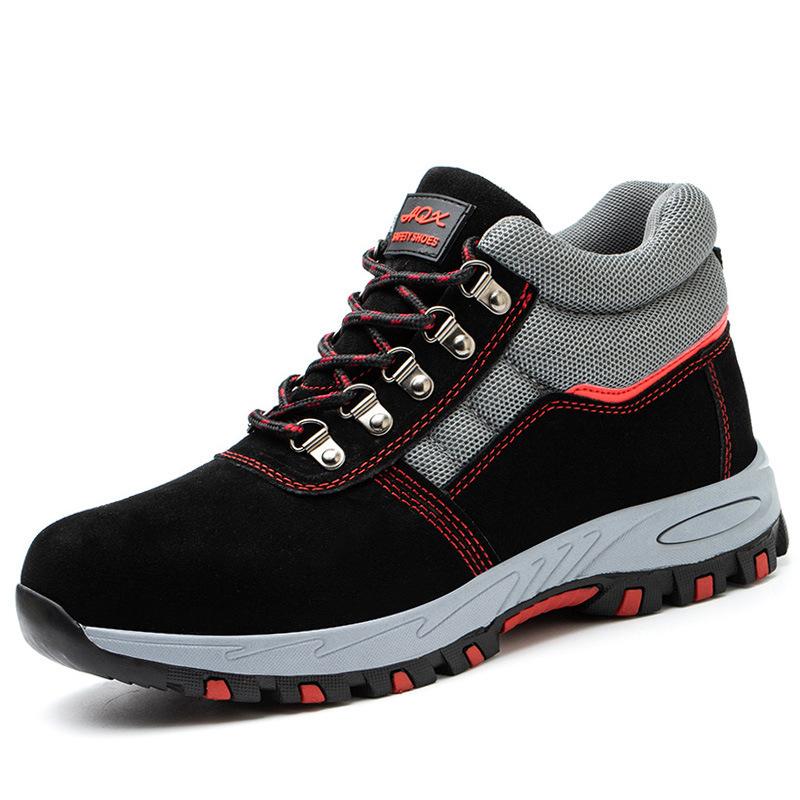 Spring Safety Boots Men Shoes Puncture-Proof Work Boots High Top Steel Toe Shoes Construction Protective Boots