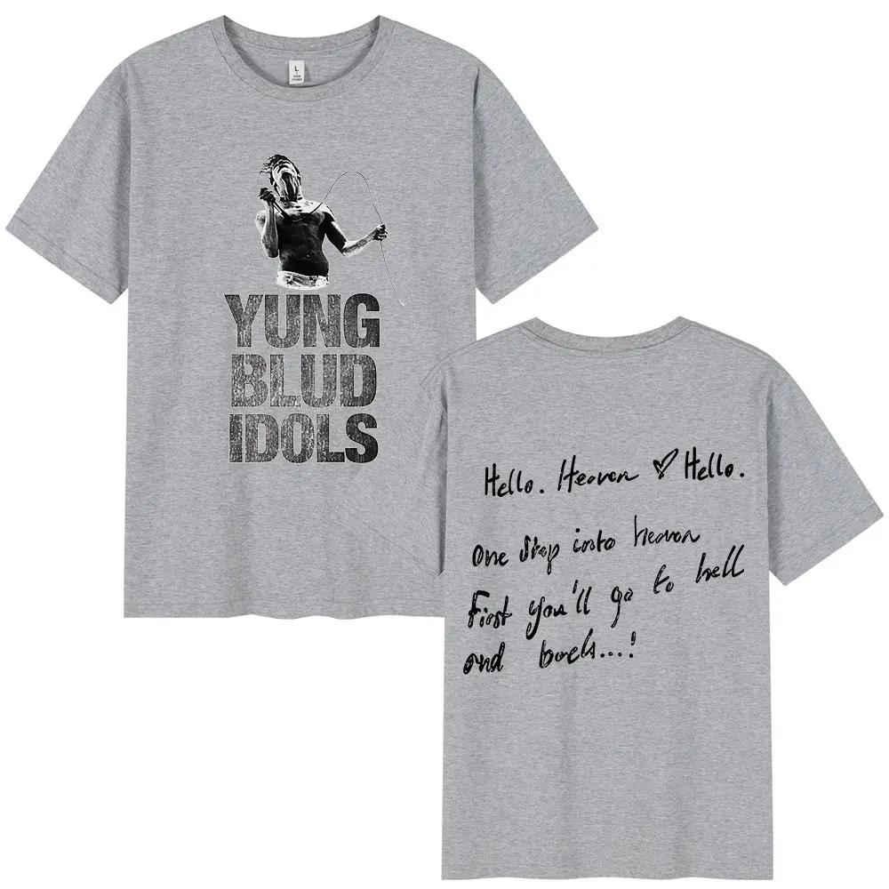 2025 Men's Youngblud Idol Album Tour Pattern Printed 100% Pure Cotton Short-sleeved T-shirt Hip-hop Casual Streetwear