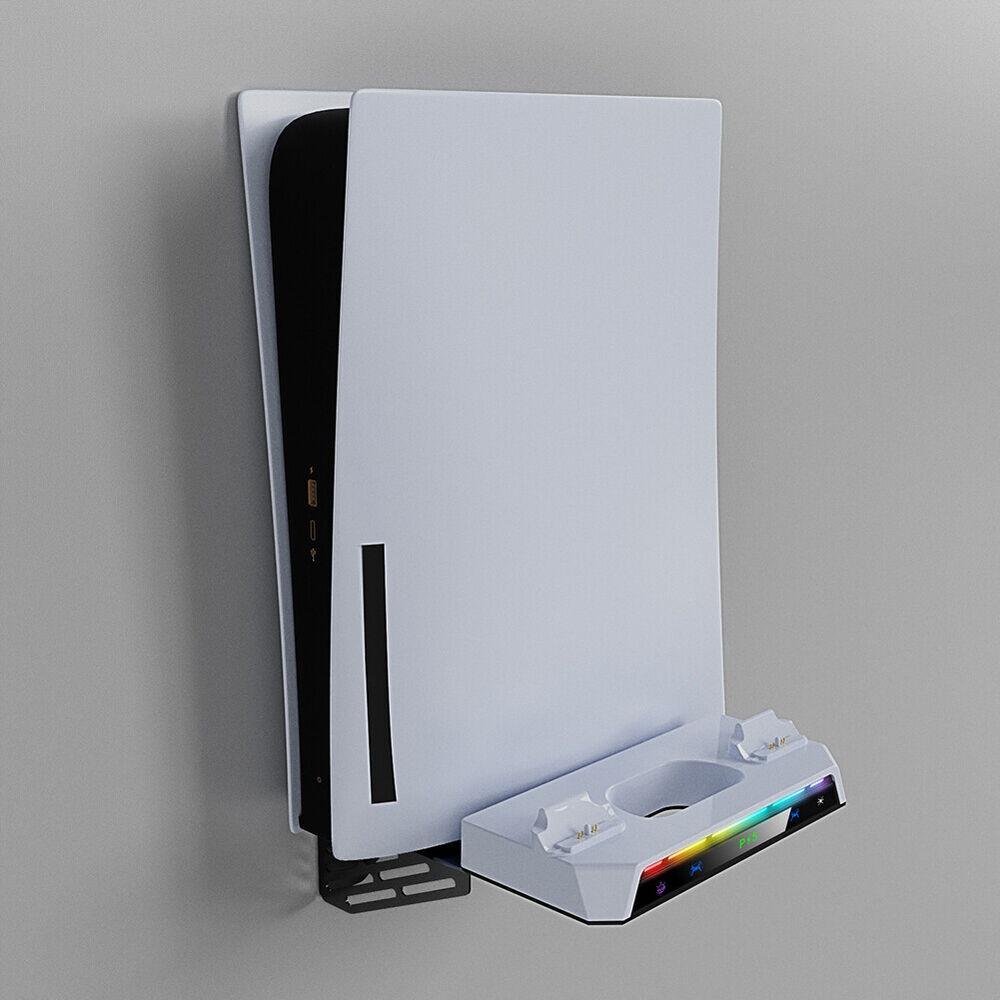 Wandhalterung mit Dual-Controller-Ladegerät für Playstation5 Slim Disc & Digital