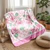 Pink Roses and Leopard Print 3 Theme blanket Lightweight Warm Flannel Blanket Decorative Throw Blanket for Home Decoration