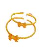 Vietnamese Gold Filigree Open Bow Bangle for Women - Xiaohongshu Influencer Style Bracelet, Perfect Gift for Besties