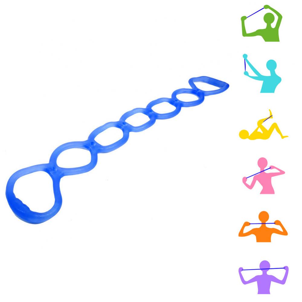 Pull Rope Resistance Band Elastic Training Gym 7 Holes Silicone Pilates Exercise Yoga Fitness Body Muscle Relaxation Home Tool