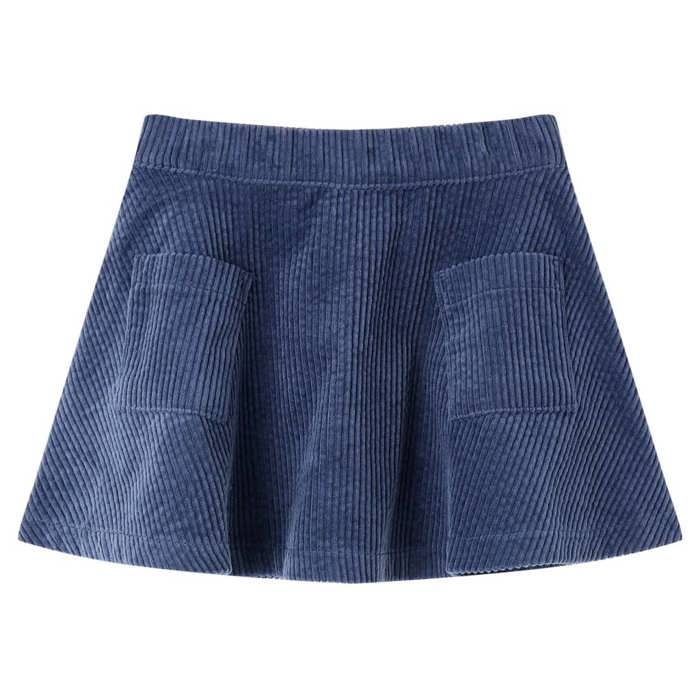Corduroy Skirt with Pockets for Children Navy Blue 92/104/116/128/140