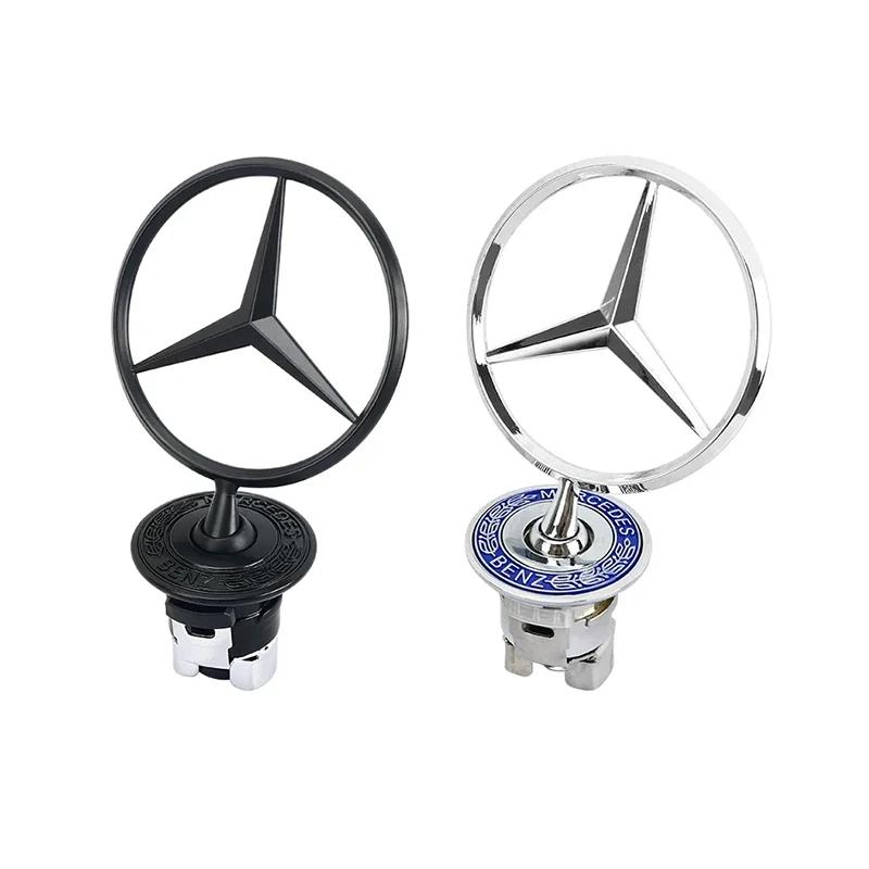 AABIE1 Hood Grille Chrome Star Emblem Logo Mounted Star Front Hood Ornament For Mercedes Benz W204 W205 W203 W211 W212 W213 W201 W210