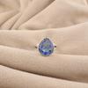 Gema Tanzanita Plata de Ley 925 Joyería Oxidada Anillo de Diseñador Corte Pera Para Mujeres RR-85-1