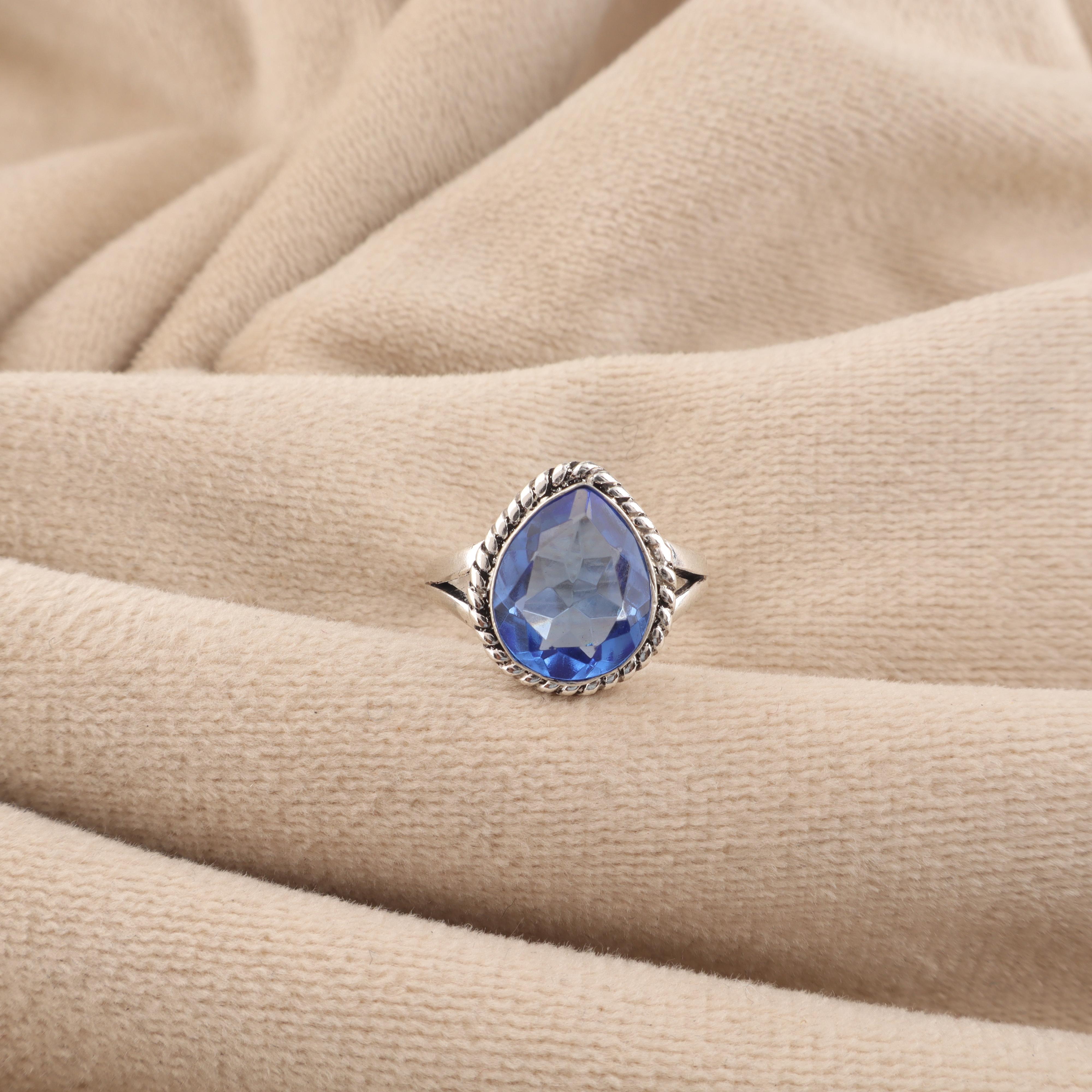 Танзанит Камень 925 Проба Стерлинговое Серебро Окисленное Ювелирное Изделие Дизайнерское Кольцо Грушевидной Огранки Для Женщин RR-85-1 4