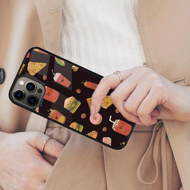 Pommes Burger Pizza Magnetische Handyhülle Für APPLE iPhone 17 Air 16 14 13 12 Pro Max 15 Plus Laden Mit MagSafe Hülle