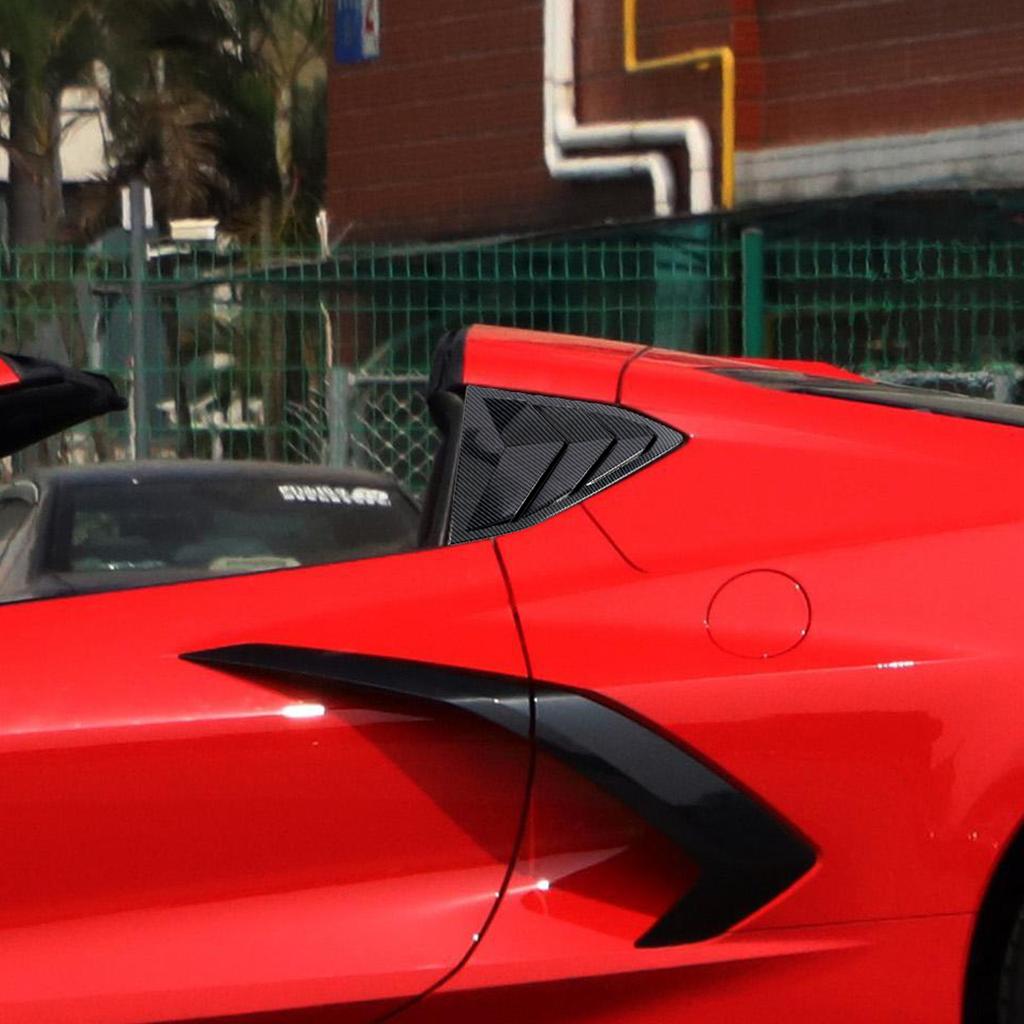 For Chevrolet Corvette C8   2022 2023 Car Accessories ABS Rear Window Shutter Cover Trim Window Louver Side Vent Trim