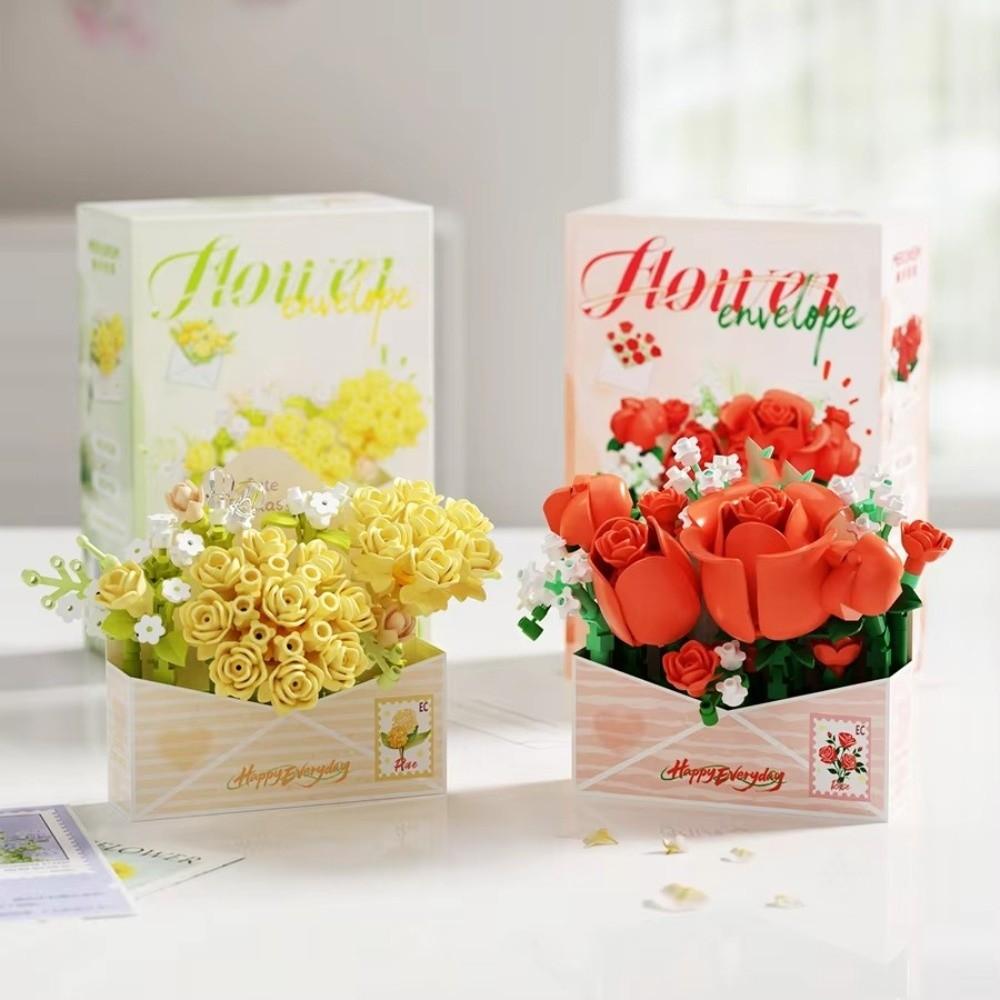 Tulip Rose Sunflower Flower Bouquet Building Blocks Mini Bricks Building Block Toy