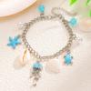 Ocean-Inspired Anklet Jellyfish Turtle Shell Starfish Charms Anklet Alloy Waterproof Adjustable Length Elegant Beach Accessory