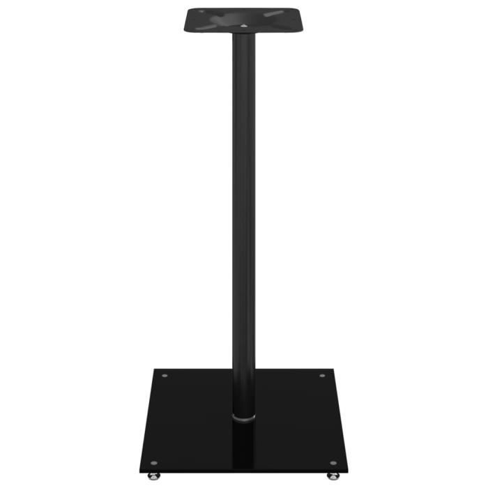 Supports de haut-parleurs 2 pcs noir verre trempé 1 pilier