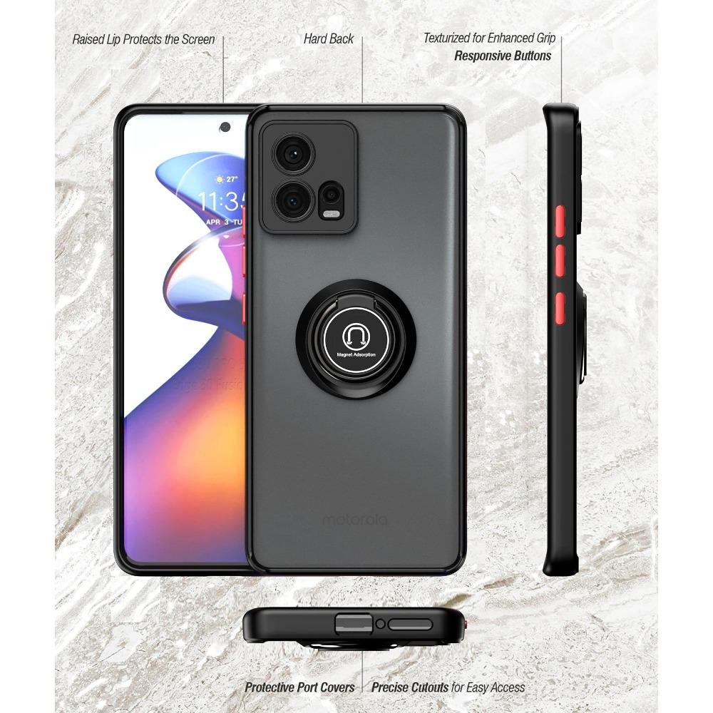 Armor Matte Case for Motorola Moto Edge 40 Neo Edge 30 Fusion Ultra Cover Ring Magnetic Holder Stand Business Full Protection