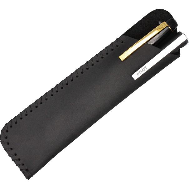 Handmade Leather Double Pen Case Crazy Horse Leather Fountain Pen Pouch Protective Sleeve Cover чёрный