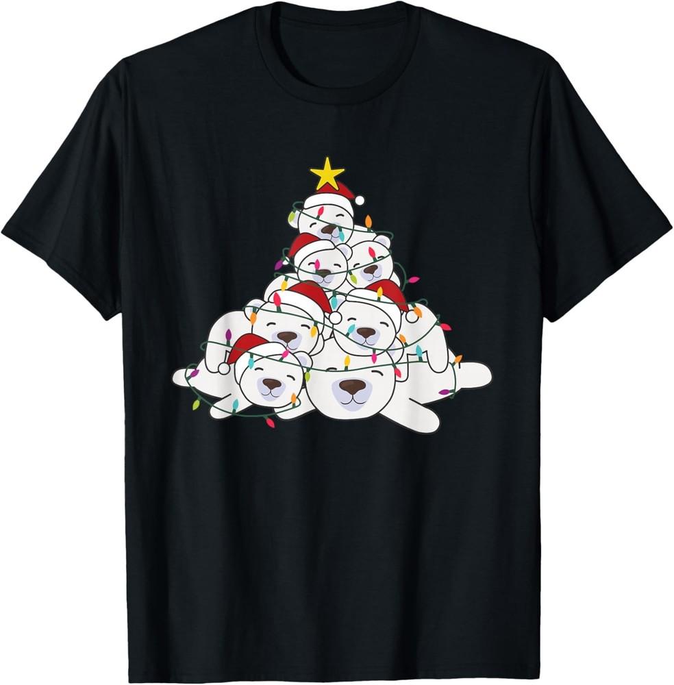 Polar Bear Christmas Tree Funny Animal Christmas Polar Bears T-Shirt Unisex T-Shirt M