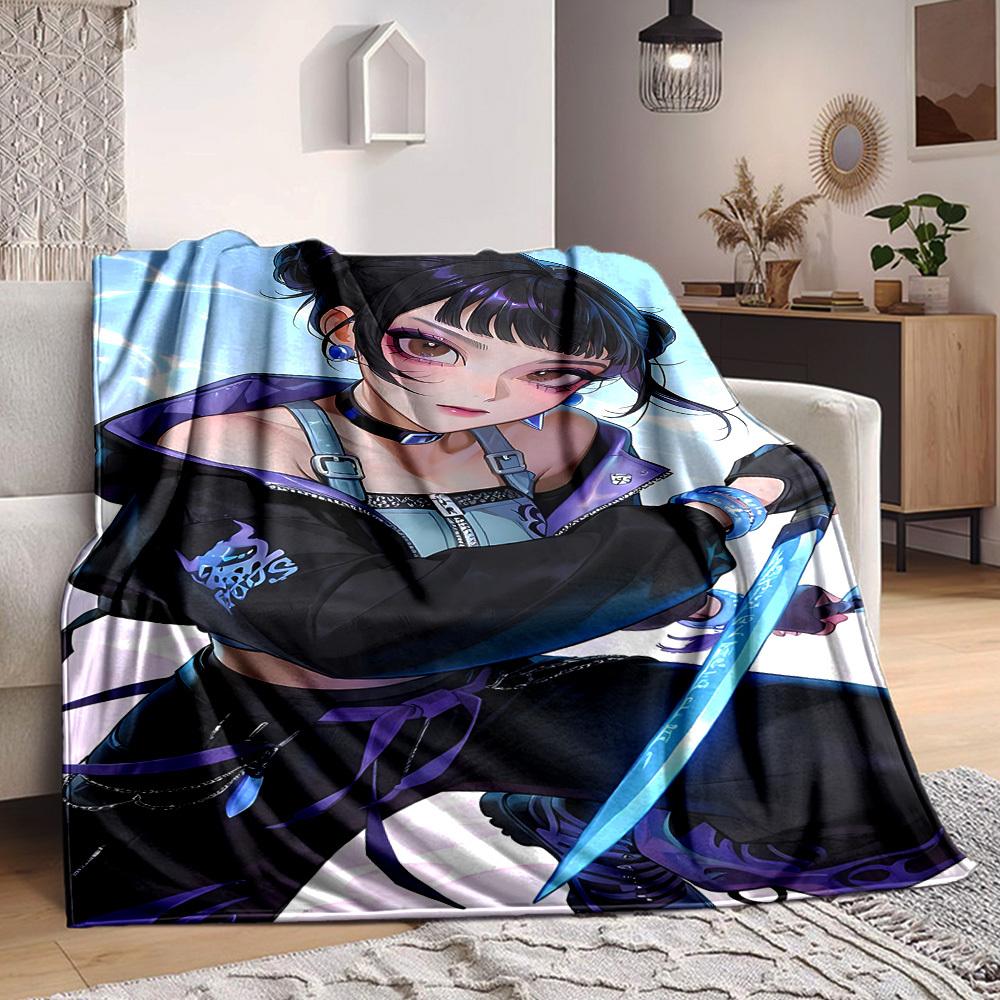 1pc KPop Flannel Throw Blanket HD Printed Lightweight Soft Warm All Season Blanket for Sofa, Bed, Travel, Camping Machine Washable