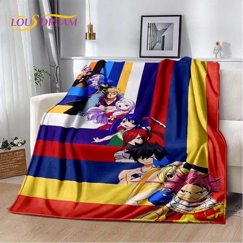 Fairy Tail Japan Anime Cartoon Soft Plush Blanket,Flannel Blanket Throw Blanket for Living Room Bedroom Bed Sofa Picnic Cove Kid