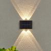 2PCS Solar Lights Up and Down Wall Lamp for Outdoor Fence Decoration Convex Mirror IP65 Water Proof 4 LEDs White Light