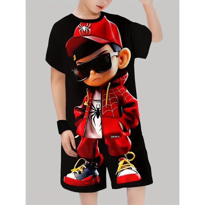 Children's T-shirt and Shorts Set, Comfortable, Skin-friendly and Breathable, Suitable for Sports and Daily Use