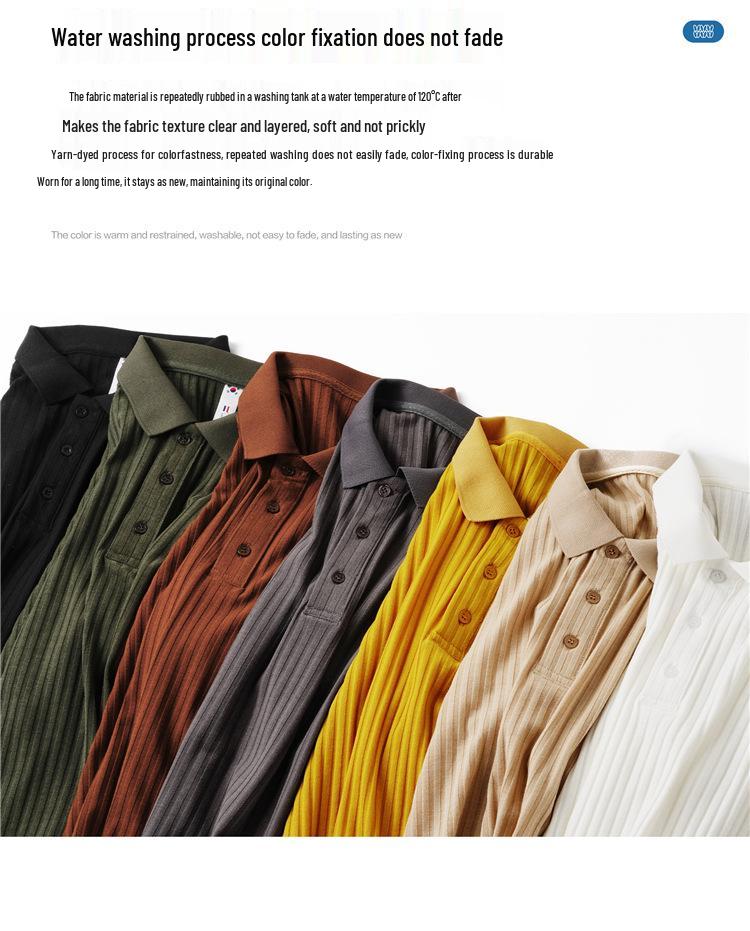 Men's Slim Fit Short Sleeve Polo Knit Shirt - Korean Style Casual Ribbed Top