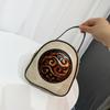 Ethnic Vintage Round Crossbody - Hand Embossed Ladies Shoulder Bag Minimalist Texture Commuter Large Capacity Handbag