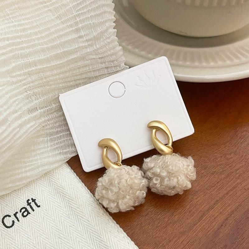 Earrings Snowflake Hairball Earrings Women S Plush Earrings Red Bow Earrings Earrings