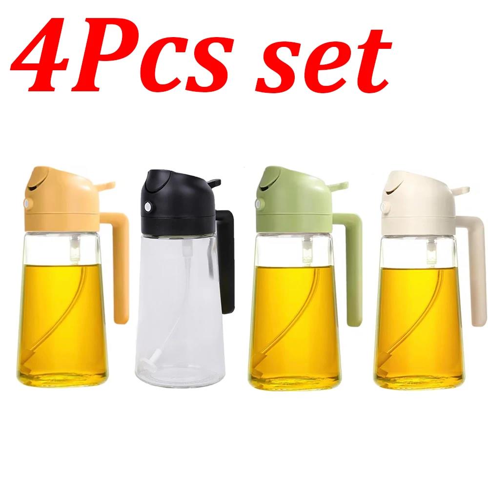 1-4Pcs 2in1 500ml Plastic Spray Oil Sprayer Cooking Oil Sprayer BBQ Picnic Kitchen Tools BBQ Cooking Oil Dispenser 4