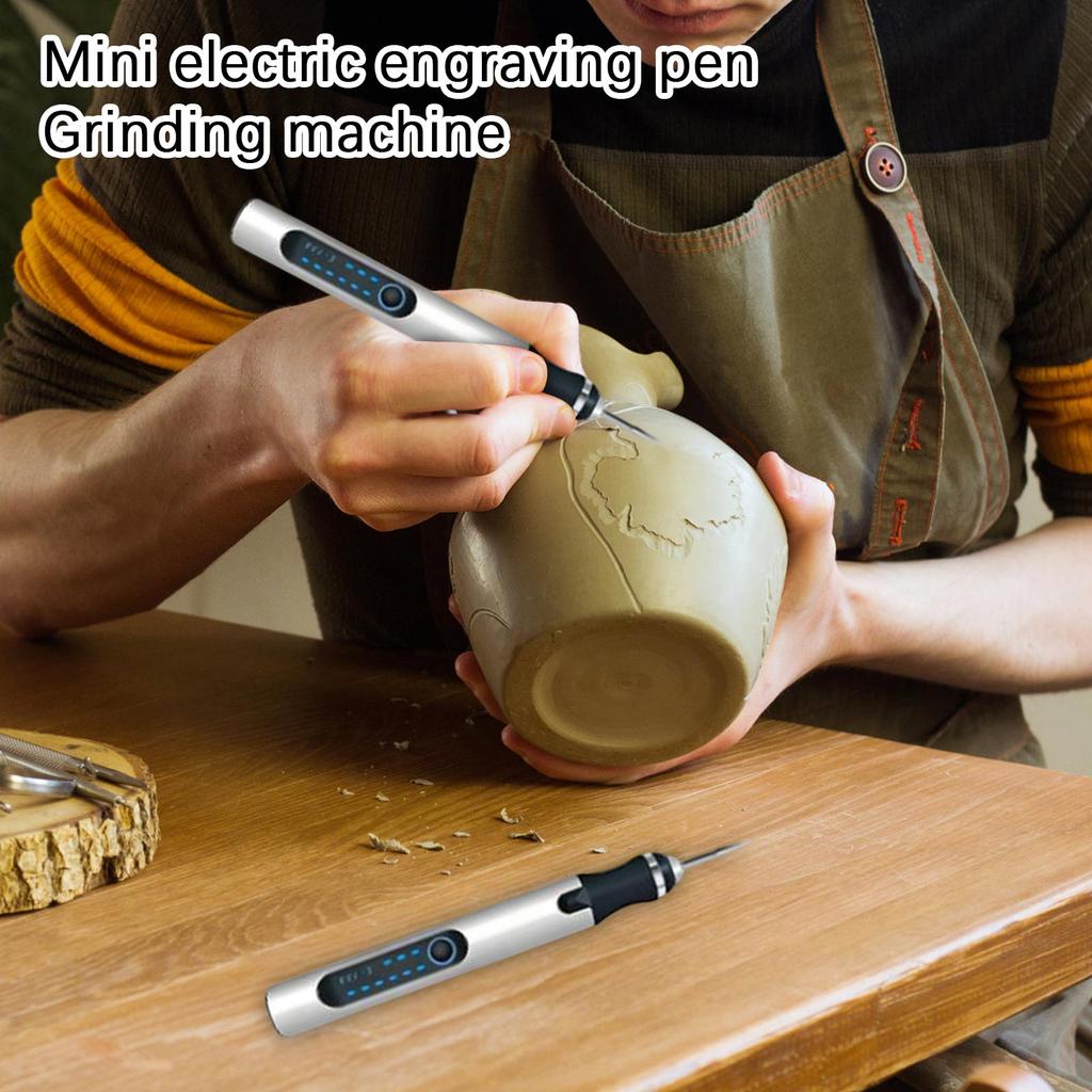 Einstellbare Geschwindigkeit Polierstift, Lithiumbatterie Kleiner elektrischer Schleifer, Elektrischer Gravierstift Poliermaschine