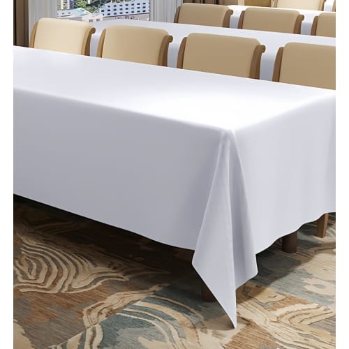 Ansimple Tablecloth, 150x260cm, White, Rectangular, Solid Color, Stain-Resistant, Stylish, Simple Table Cover, Perfect for Dining, Parties, Meetings,