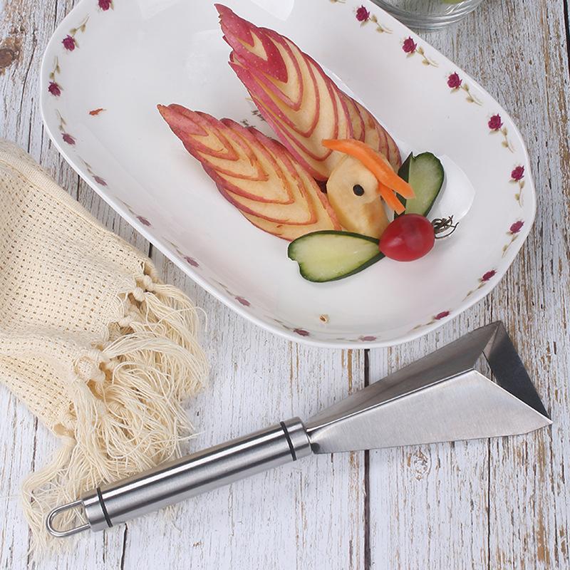 Fruit Stainless Steel Triangle Carving Knife Fruit Platter Artifact Triangle Vegetable Knife Nonslip Carving Blade Kitchen Tool