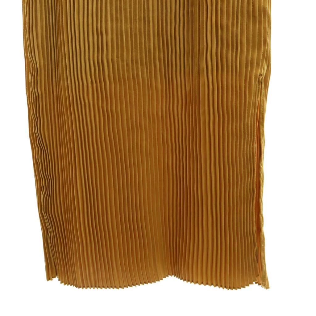 Nano&co Long Sleeve V-neck Waist Panel Long Dress F Yellow Women Used