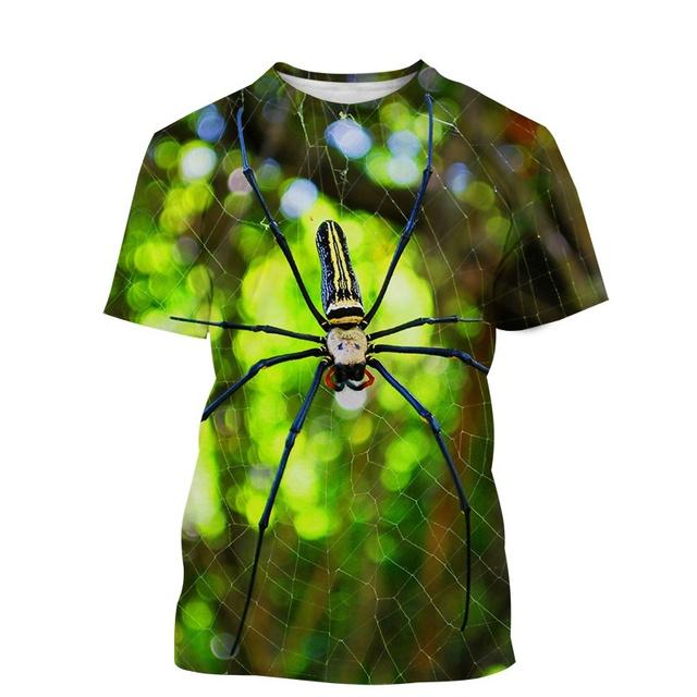 Fashion Insect Spider T Shirt For Men Animal Pattern Short-sleeved T-shirt Funny Casual Streetwear Summer Tops Cool Tee Shirt