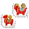 Cute Zodiac Goat Figurine Rotatable Fortune Bag Car Dashboard Ornament Chinese Sheep Ornament  Desk