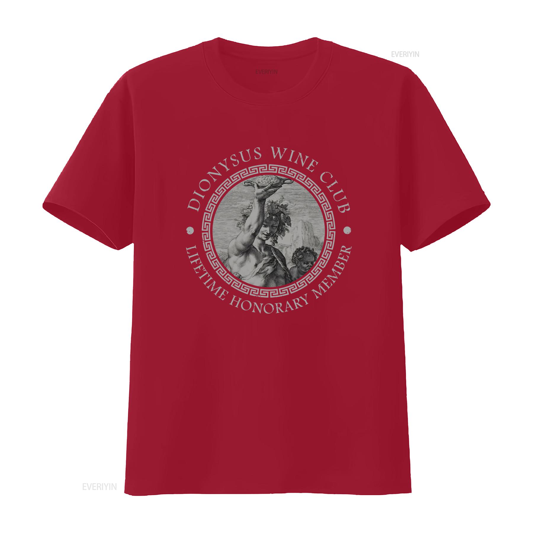 

Dionysus Wine Club Greek Mythology T shirt Lifetime Honorary Member Design for Men vintage Washed Casual Comfortable Breathable S