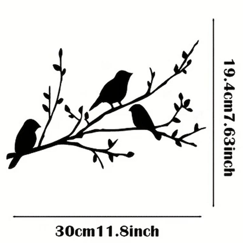 A25F-Handcrafted Iron Bird Rustic Bird Tree Wall Decor Bird On A Branch Metal Wall Art Housewarming Gift Metal Wall Sign