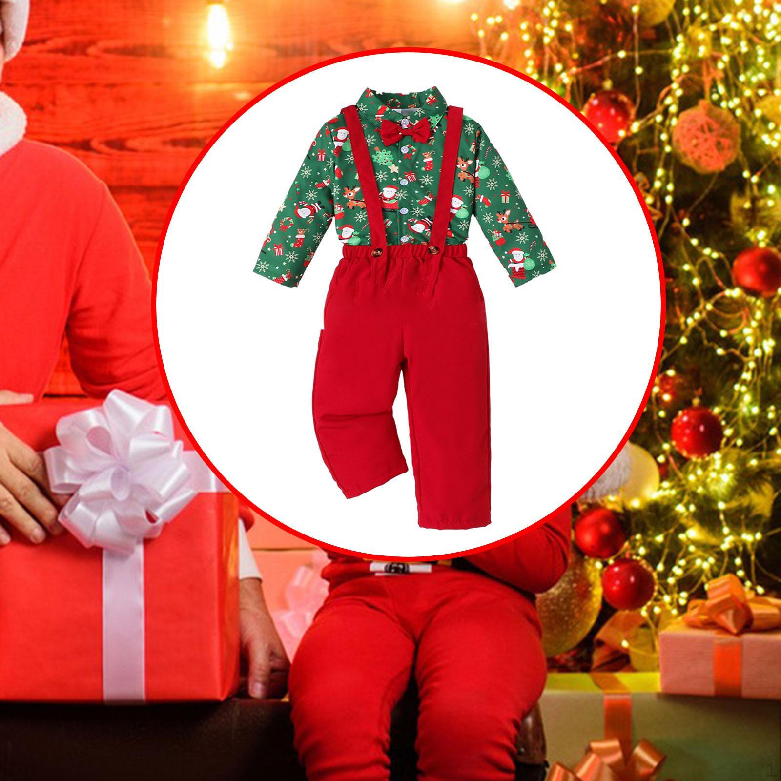 

Комплект праздничной одежды для мальчиков для детских праздников Button Suspenders