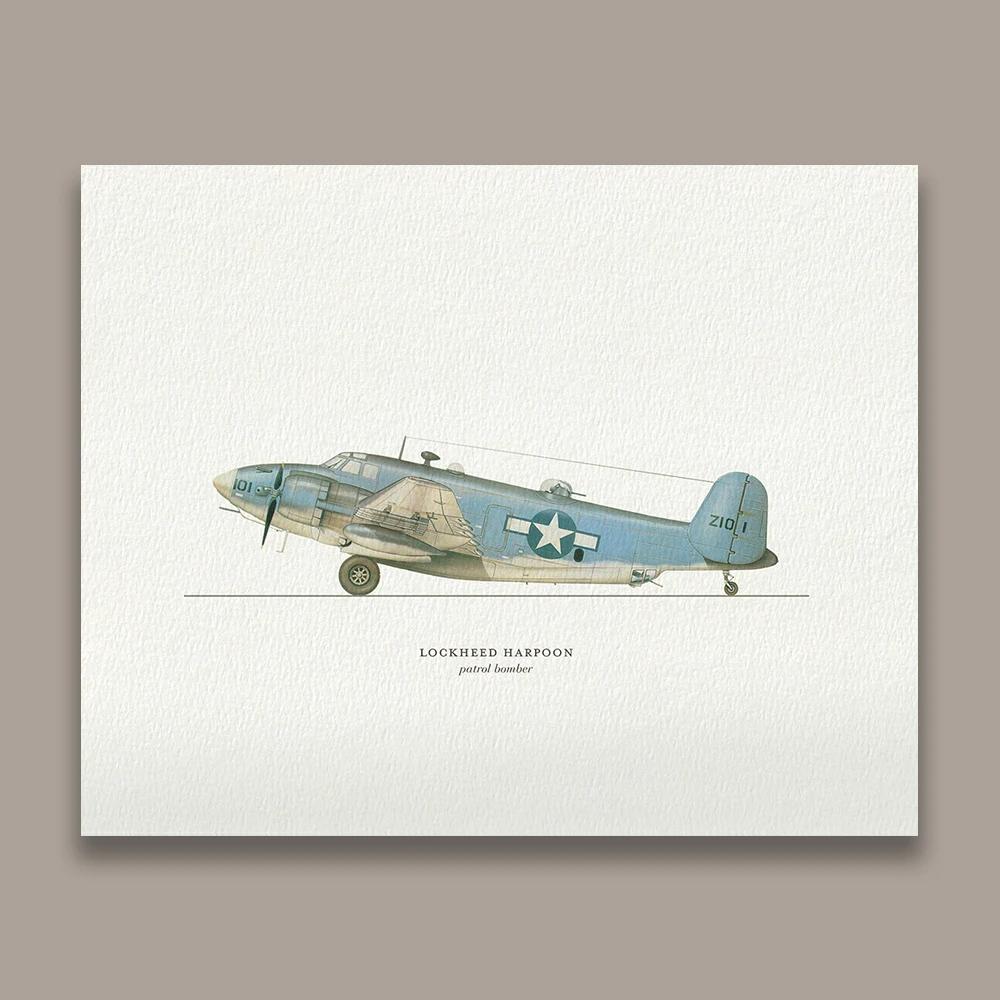 Vintage Plane Collection Poster Airplane Lover Gift Wall Art Aviation Pilot Aircraft Print Boys Kids Playroom Nursery Decoration