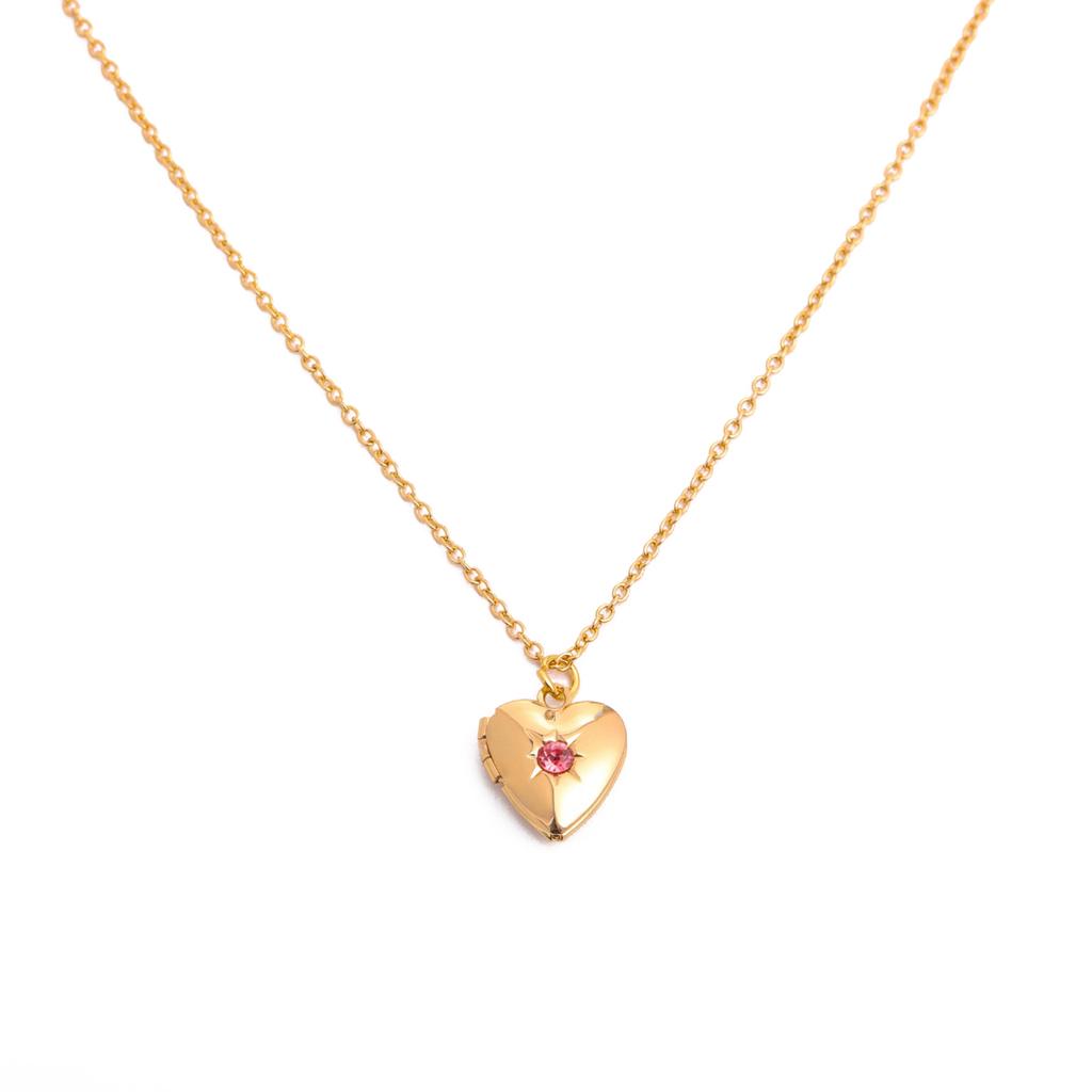 Elegant Heart Photo Locket Chain Necklace Multifuntional Metal Birthstone Jewelry Suitable for Decorating Outfits