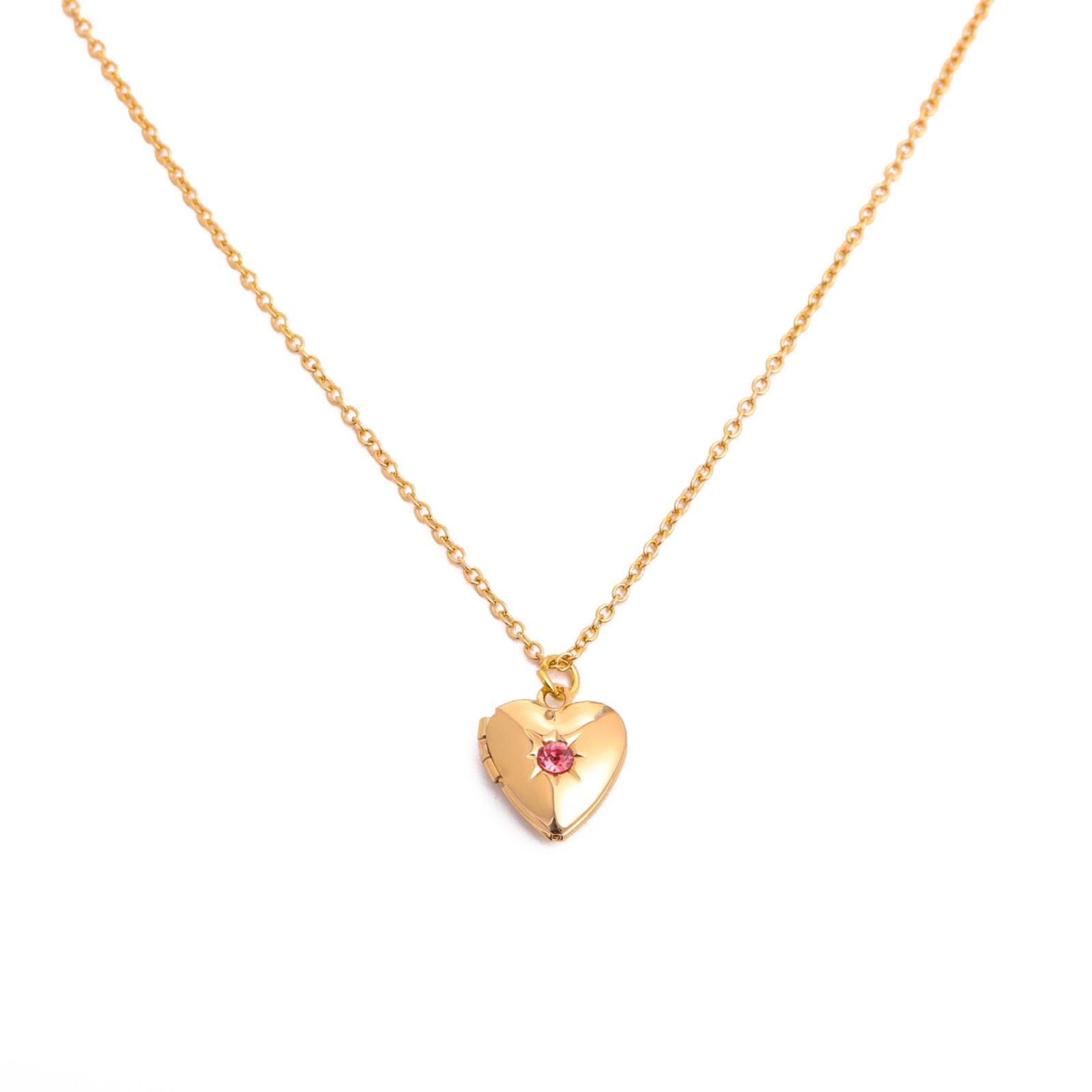 

Elegant Heart Photo Locket Chain Necklace Multifuntional Metal Birthstone Jewelry Suitable for Decorating Outfits 7