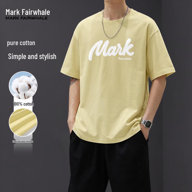 MARK FAIRWHALE Men s Double-Ply Cotton Loose Fit T-Shirt 3XL